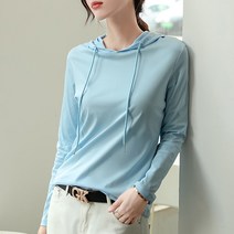 여성 베이직 무지 100%면 긴팔 후드티 7color 1L302