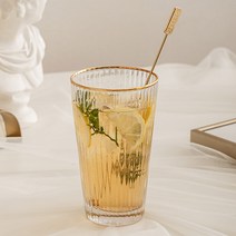 플리츠 골드라인 유리컵