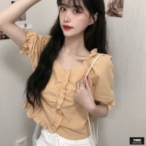 가바바 여성 블라우스 데이트 필수템 프릴 린넨 블라우스 G49231