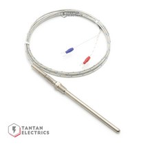TC-N 타입 K 열전대 보호관 1/8PT 6.4파이 100mm 리드선 2m 온도 센서 니플 와이어 프로브 CA