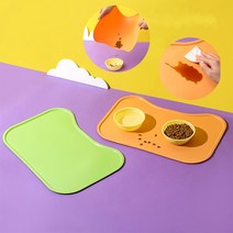 강아지 고양이 식기매트 밥그릇 물그릇 미끄럼방지 실리콘 방수, 핑크