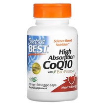 닥터스 베스트 BioPerine 함유 고흡수 CoQ10 100mg 베지 캡슐 60정, 60개