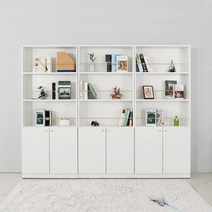 힐링가구 시스티 북유럽 전면 책장 책꽂이 오픈 수납장 800, 화이트