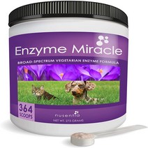 NUSENTIA Enzymes for Dogs Cats - Enzyme Miracle - Systemic Digestive Enzyme Formula - Powder - 364, 1
