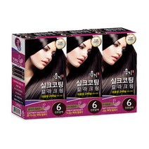 로브로제 윤기 실크코팅 칼라크림 새치커버 염색약, 6호(진한갈색), 3개