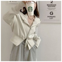 후드티 여성 지퍼 봄 Ulzzang 하이 스트리트 학생 긴팔 후드 업 최신 레트로 자른 여자 BF 의류