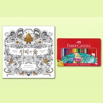 30대여성 취미 컬러링북 수채색연필 48색 화방용