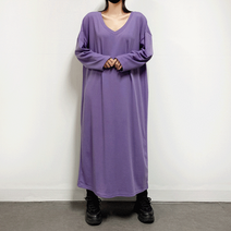 (~120size) 데이골지브이넥롱원피스 (로코드) 오버핏