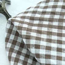 자투리 선염린넨 브라운체크