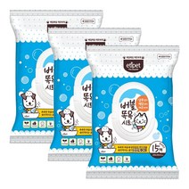 강아지 물없이 목욕 캡뚜껑 물티슈 15매x3 보호막 목욕시트 워터리스 윤기
