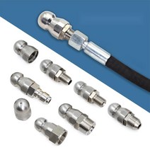 파이프크리닝노즐 부품 배관청소 고압세척기 하수구, C형 앞1뒤3이너와이어3점아우터와이어커넥터없음