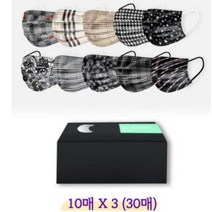[빠른배송] 국산 3중필터 숨 편한 패션마스크, 디자인, 체크골드