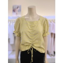 [JJ지고트] 깅엄 체크 셔링 블라우스 GK7P0BL90(2055976)