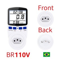 전기 계량기 kwh 전력량계 디지털 미터 eu us 플러그 전력 에너지 전력계 전압, 백라이트 포함, BR 플러그 110v