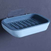 접착식 물빠짐 비누 받침대 홀더 거치대 수세미 케이스 탈부착식, 1개, 민트네이비