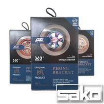 [SAKO] 스마트폰 휠 바퀴 스피너 핑거그립 거치대, 블루블랙, 1개