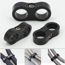 범용 AN4 AN6 AN8 AN10 빌렛 오일 연료 워터 호스 튜브 분리기 분배기 클램프 꼰 알루미늄 라인 어댑터 브, 01 Black AN4