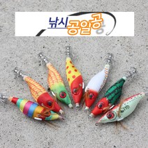 신제품 왕눈이에기 (5개입) 수박 옥수수 쭈꾸미 문어 오징어 바늘 채비 바다 선상 낚시, 레드5개입