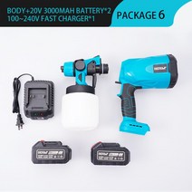 엔진분무기 방역소독기 농약분무기 브러시 모터 충전식 전기 스프레이 건 페인트 분무기 가구 스틸 코팅 에, 03 2Battery_01 미국 플러그