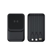 무선 15W 고속충전 맥세이프 대용량 보조배터리 20000mAh 케이블 일체형 PD22.5W 호환, 블랙