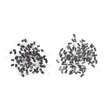 200 PC 25V 105 Celsius Radial Lead 알루미늄 전해 커패시터 100 PCS 100UF & 100 PC 10UF, 보여진 바와 같이