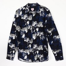 LIVE Navy Hawaiian palm tree shirt (M)