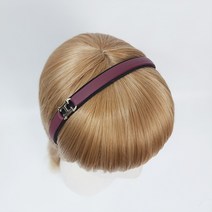 두겹 가죽 레더 H 에이치 로고 포인트 얇은 머리띠 헤어밴드