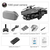 xkj 2021 new mini drone 4k 1080p hd 카메라 wifi fpv air pressure height hold black and grey foldable qu, 협력사, 1080p 블랙 백