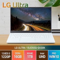 LG 2022 울트라PC 15UD50Q-GX30K 12세대 i3 윈도우10, 15UD50Q, WIN10 Pro, 16GB, 1TB, 코어i3, 화이트
