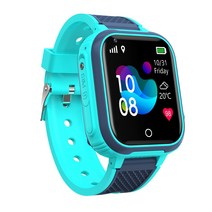 THE WAROOM SHOP 키즈 스마트 시계 핸드폰 스마트 워치 모니터 태블릿 4G 호출 시리즈 어린이 전자 알람, 실리콘, 푸른