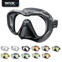 쎄악 쎄악섭 스쿠버다이빙 마스크 수경 이탈리카, 블랙/오렌지