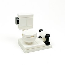 요고요 레고 호환 블록 미니모델 소품 커스텀 악세서리 가구 나무 정원 주방 놀이공원 피규어 디오라마, 49. 좌변기