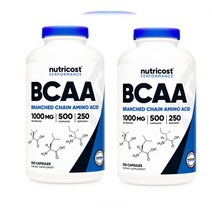 뉴트리코스트 BCAA 1000mg 250 서빙 500캡슐 2팩, 500개입 x 2개
