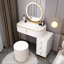 MONTHERIA 화장대 세트 연예인 화장대 거울 포함 A598-15, 60CM, 골드+화이트B