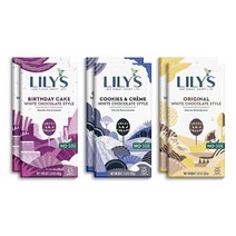 Lilys 릴리스 화이트 초콜릿버라이어티 팩 무설탕 2.8온스(80g) x 6팩, 2.8 Ounce 6 Pack