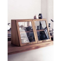 주방원목미니그릇장 옛날 엔틱 찻장 진열장 빈티지, 40cm 더블 레이어 - 화이트