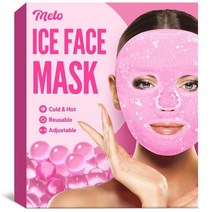 Meto Ice Face Mask for Pack Reduce Puff Dark Circles Gel Beads Hot Heat Cold Compress Facial SPA Wom, 핑크