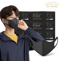 스마트에코 이유마스크 성인용 블랙 300매 국산 새부리형 일회용마스크, 50매입, 6개
