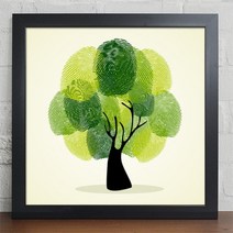 [바보사랑] cv034-지문트리_인테리어액자, 프레임선택/타입선택:화이트/1타입