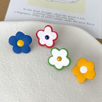 아이엘 ZE807 알록달록 플라워 귀걸이 2set [은침]