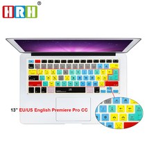HRH 방수 프리미어 프로 CC 단축키 Macbook Pro Air Retina 13 15 17 A1278 EU/US 용 실리콘 키보드 스킨 커버, 옵션선택개, (201336100)CHINA