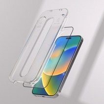 기타 바보사랑[주파집]주파집 아이폰14프로맥스 원터치 풀커버 강화유리 액정보호필름, 아이폰14프로맥스원터치필름풀세트