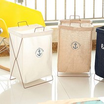 수건통 런드리 카트 바스켓 올인원 세탁 바구니, 체크블랙