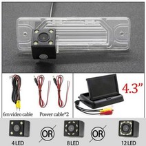 Owtosin자동차 후방 모니터 리어 뷰 카메라 르노 콜레오스삼성 QM5 20062017 닛산 맥시마 MK5 2000 2001 2002 2003, Cam N 4.3 inch Fold+4 LED