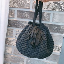 레드콤마 코바늘 가방뜨기 코바늘DIY패키지+7호코바늘+돗바늘+동영상+도안 뜨개질 DIY 패키지, 슈가블랙, 1개