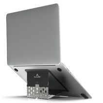 6단계 접이식 높이 조절 노트북 거치대 맥북 받침대 초슬림 휴대용 스탠드 미니 LAPTOP STAND, 블랙
