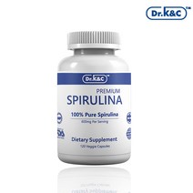 미국 순수성분 스피루리나 닥터케이앤씨 프리미엄 오가닉 스피루리나 600mg 120캡슐