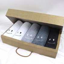 코튼알리오 40수코마사 스마일 수건선물세트5P, 5p, 화이트
