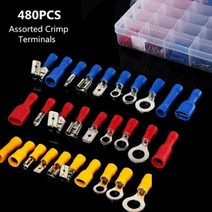 NUNUBITEL_터미널 단자 480PCS 세트 (보관 케이스 포함) 압착 핸디 컨넥 커터 고급 다용도 링미널 셋트_NUB누비텔레숍, 옵션이없는_단일품목입니다