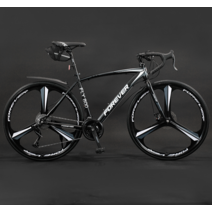 자출족 입문용 성인 로드 자전거 드라이브 출퇴근, (27단 쓰리나이프) 흑백